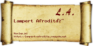 Lampert Afrodité névjegykártya